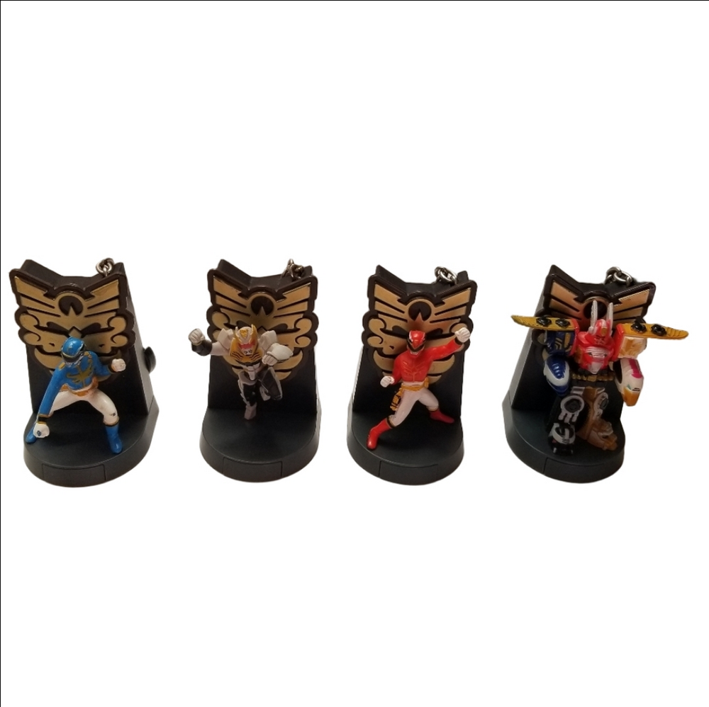 4 Swappz Power Rangers Mini Figures On Stands With Backpack Clip On GUC App.3 IN